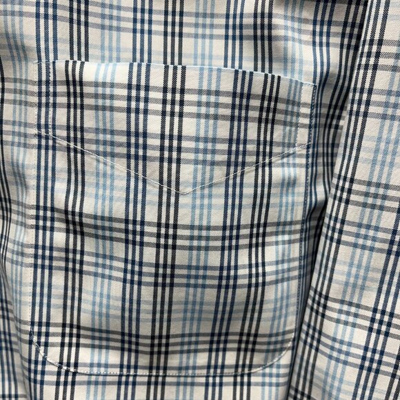 LL Bean Traditional Fit Blue Plaid Long Sleeve Button Down Men Shirt 16 1/2 - 33 - Picture 6 of 11